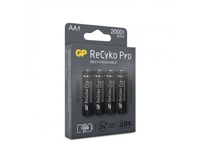 GP ReCyko Pro AA Oppladbare Batterier 2000mAh 4-pk
