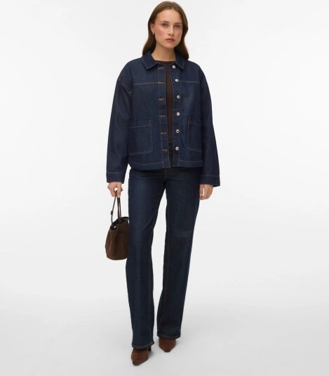 Vero Moda Vmjamie Ls Denim Shacket Mix Ga Noos Navy L