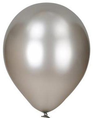 100 stk 23 cm MEGAPACK Sølvfargede Metallic Ballonger
