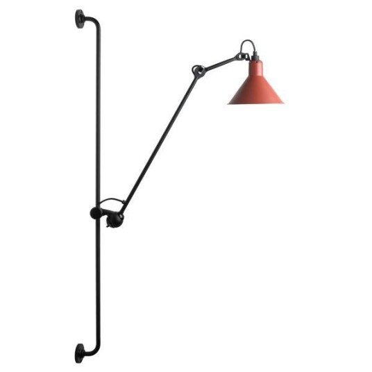 Lampe Gras N214 Vegglampe Matt Sort & Rød Lampe Gras N214 Vegglampe Matt Sort & Rød