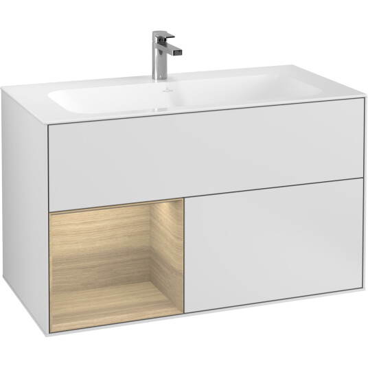 VILLEROY & BOCH FINION SERVANTSKAP 100 HVIT MATT LAKK M/LYS VENSTRESTILT EIKEFINÉR HYLLE VILLEROY & BOCH FINION SERVANTSKAP 100 HVIT MATT LAKK M/LYS VENSTRESTILT EIKEFINÉR HYLLE
