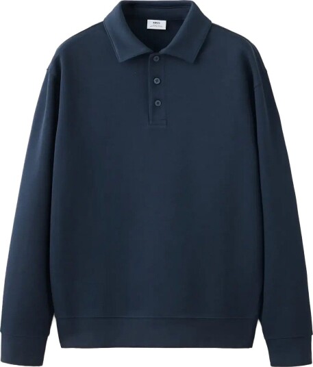 Mango Regular Fit Polo Neck Sweatshirt DARK BLUE M