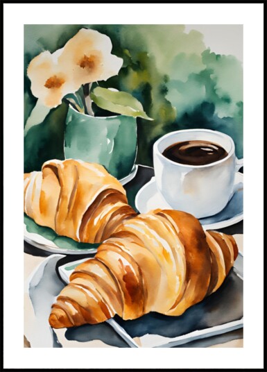 Fresh Croissants and Coffee Plakat / 100x150