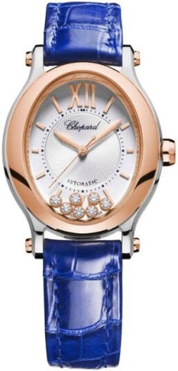 Chopard Dameklokke 278602 6001 Happy Sport Sølvfarget/Lær Ø29 mm
