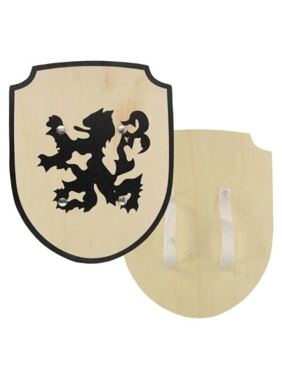 Playwood Wooden Shield Lion with Fabric Handle
