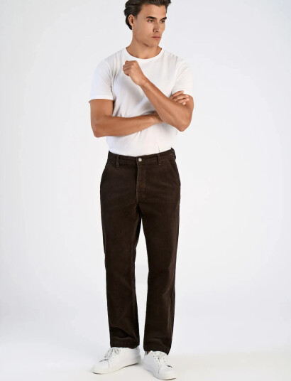 Lindbergh Superflex Corduroy Chino Pants - Brown - 38 x 32