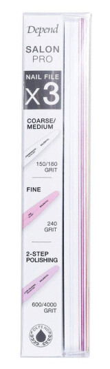 Depend Salon Pro Nail File x3 3pcs