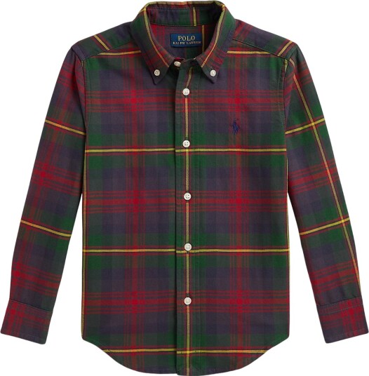 Ralph Lauren Kids Plaid Cotton Oxford Shirt Navy 138 149