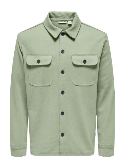 ONLY & SONS Onsnewkodyl Overshirt Sweat Noos Khaki green XS