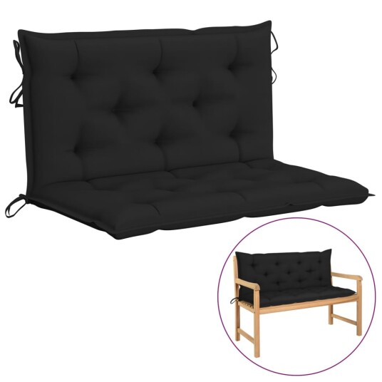 vidaXL Pute til hagebenk svart 100 cm oxford stoff