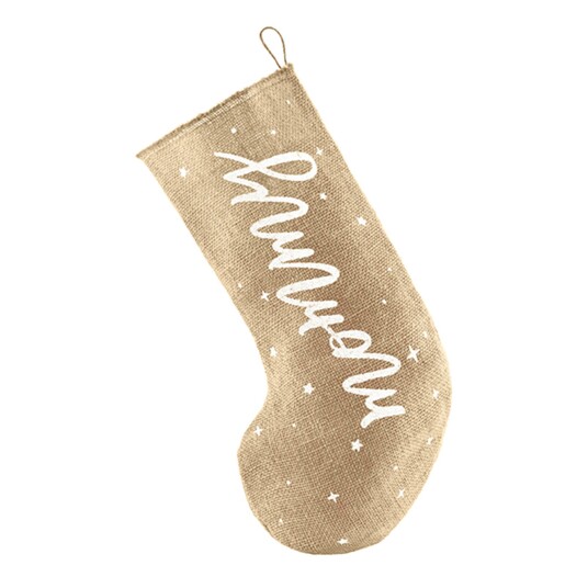 PartyDeco Julestrømpe i Jute - Mommy PartyDeco Julestrømpe i Jute - Mommy