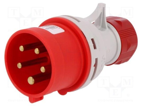 Pawbol Støpsel 16A 3Pol+N+J 220/380-240/415V IP44 Pawbol Støpsel 16A 3Pol+N+J 220/380-240/415V IP44