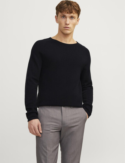 Jack & Jones Jjehill Knit Crew Neck Noos - Black - S Jack & Jones Jjehill Knit Crew Neck Noos - Black - S