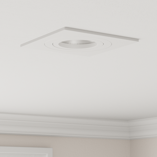  Spotlights Med Søkelys 6 Pcs Hvit 9 Xcm Aluminium