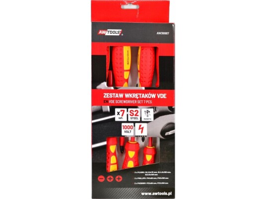 Awtools Isolerte Skrutrekkere Vde S2 / 7 Stk. Awtools Isolerte Skrutrekkere Vde S2 / 7 Stk.