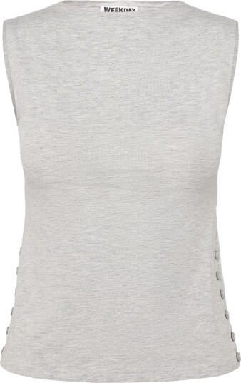 Weekday Elodie Button Tank Grey S Weekday Elodie Button Tank Grey S