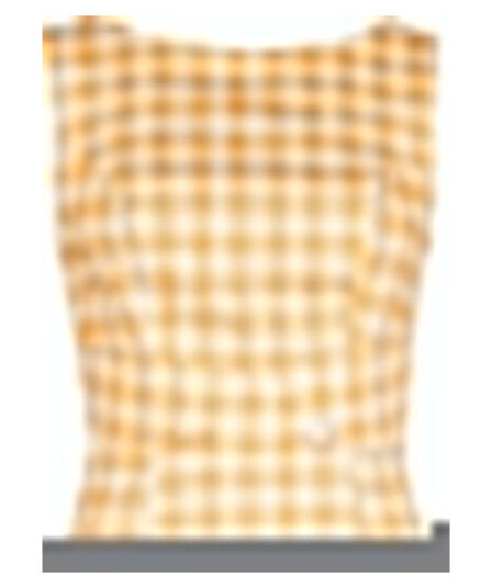 H&R London Middellang kjole Gemma Gingham Wiggle Dress XS til XXL Damer hvit-gul