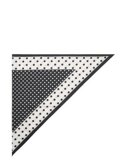 Mango Satin Check Print Scarf   Black   ONE SIZE