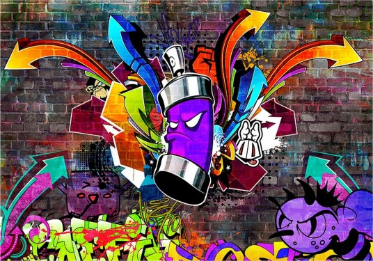 Fototapet Graffiti Colourful Attack 100x70 - Artgeist sp. z o. o.