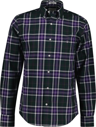 Gant Reg Poplin Check Shirt DARK EMERALD XXL