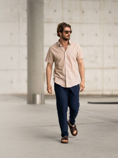 Selected Homme Slim Tape Brody Linen Pant Blå S