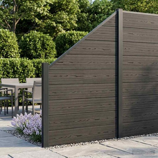 vidaXL Gjerdesett 95 x 180 cm WPC og Aluminium Svart
