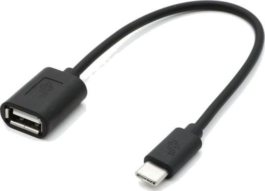 Usb A Til Usb C Otg-Kabel 15 Cm Svart