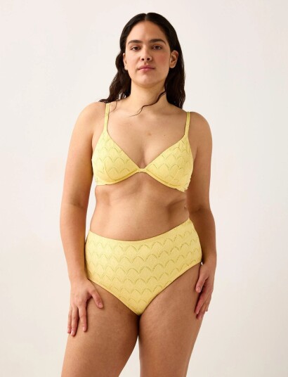 Lindex Bikini Bottom With High Waist Yellow XL Lindex Bikini Bottom With High Waist Yellow XL