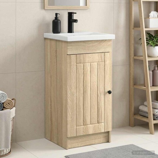 Badmøbel med vask Sonoma eik 42 x 40 x 84,5 cm Konstruert tre Badmøbel med vask Sonoma eik 42 x 40 x 84,5 cm Konstruert tre