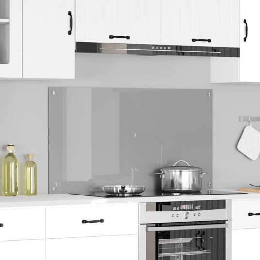 vidaXL Kjøkkenbakplate Lysegrå 110 x 60 x 0,6 cm herdet glass vidaXL Kjøkkenbakplate Lysegrå 110 x 60 x 0,6 cm herdet glass