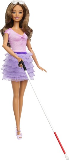Barbie | Fashionistas Doll #228 Blind Doll Wearing Pastel Outfit With Cane And Sunglasses | ONE SIZE