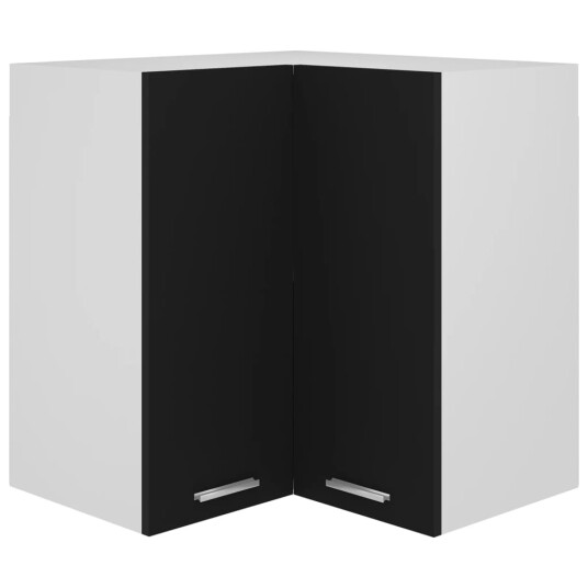 vidaXL Hengende hj?rneskap svart 57x57x60 cm sponplate