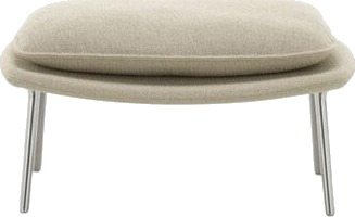Vitra Slow Ottoman Flocca 0650/ Beige 02/ Krom Vitra Slow Ottoman Flocca 0650/ Beige 02/ Krom