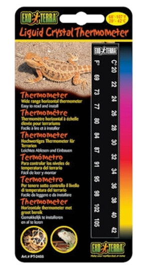 Væskekrystalltermometer Terrariumtemperatur Svart 20-42 °C
