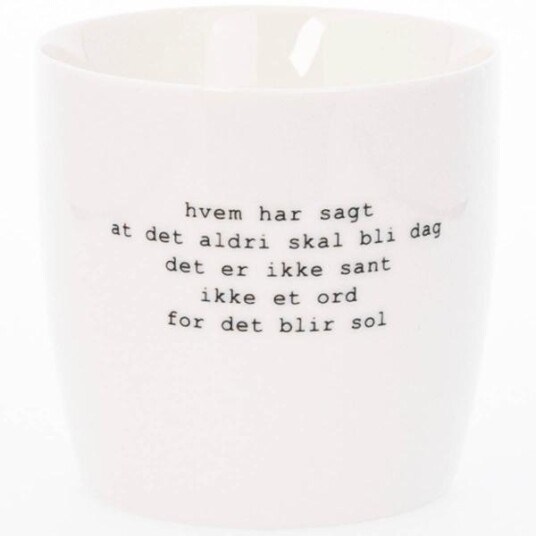 Sögne Home  Trygve Skaug krus hvem har sagt 30 cl hvit