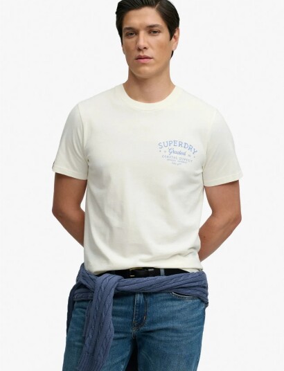 Superdry Lo Fi Dockside Tee   Cream   L