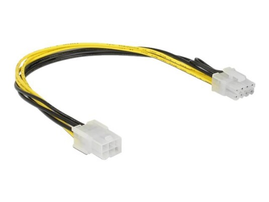Delock - Strømadapter - 6-Pins Pcie-Strøm (Hunn) Til 8-Pins Pcie-Strøm (Hann) - 12 V - 30 Cm
