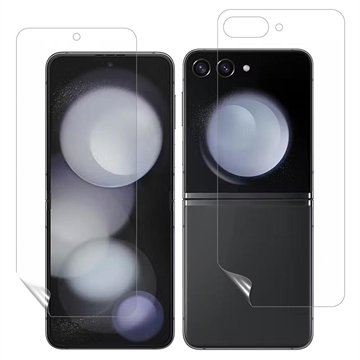 Samsung Galaxy Z Flip5 Full Cover PET Beskyttelsessett Gjennomsiktig