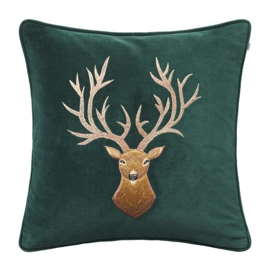 Chhatwal & Jonsson Embroidered Reindeer putetrekk 50 x 50 cm Grønn