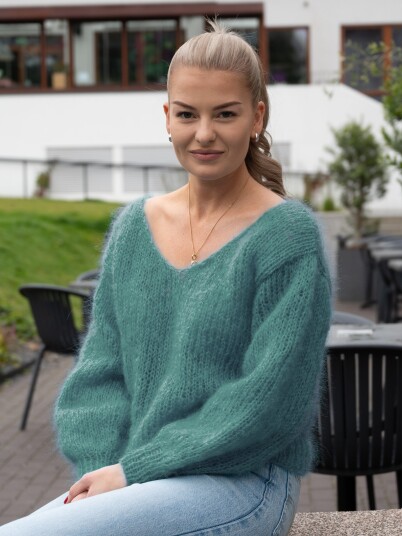 Garnius AMANDA genser mørk jadegrønn