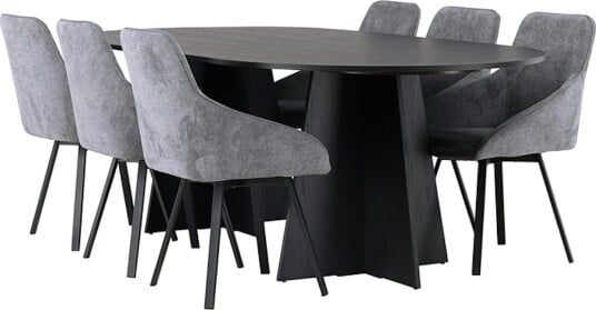 Spisegruppe Venture Home Bootcut med 6 stk Rosie Stoler