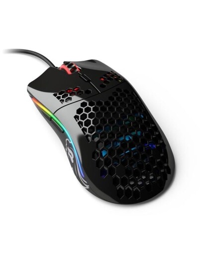 Glorious Model O- (Small) - Glossy Black - Gaming mus - Optisk - 6 - Svart med RGB-lys
