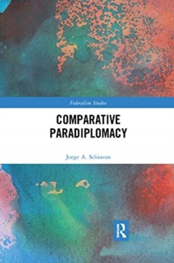 Comparative Paradiplomacy Comparative Paradiplomacy