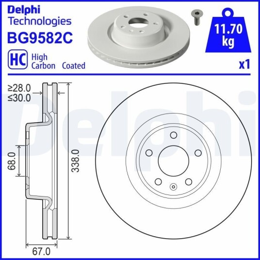 Bremseskive DELPHI BG9582C