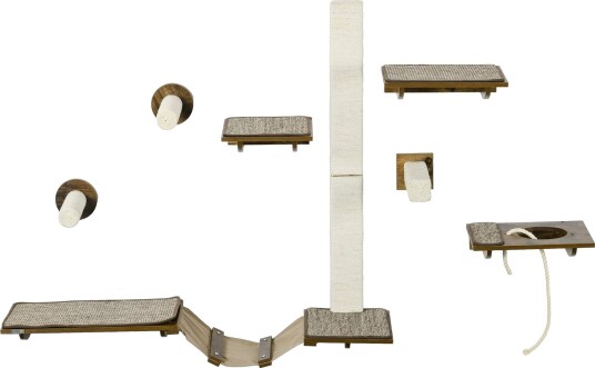 Northio Katteklatreveggsett 8 Stk Brun Sisal