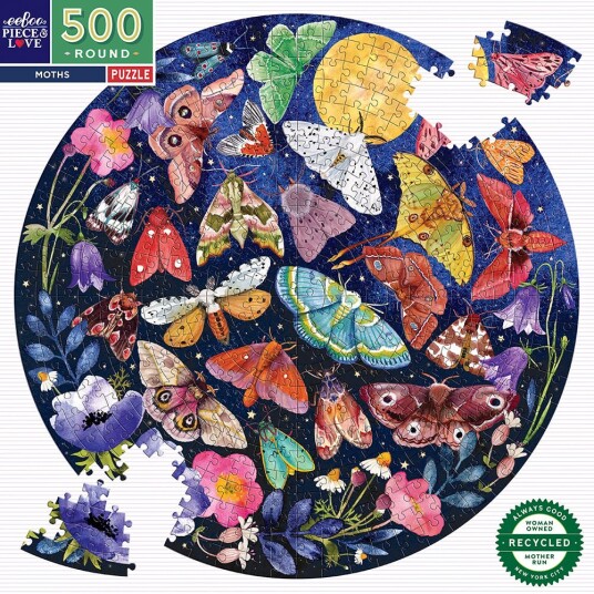 eeBoo Round Puzzle 500 pcs Moths EPZFMOT