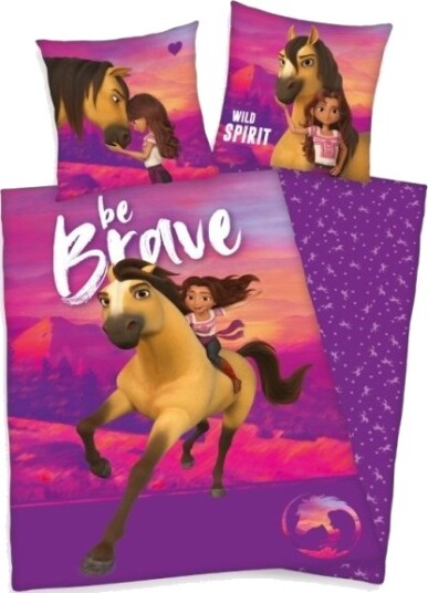 Heste Spirit ""Be Brave"" Sengetøj 100 Procent Bomuld Heste Spirit ""Be Brave"" Sengetøj 100 Procent Bomuld