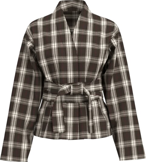 Selected Slwjaylen Mel Ls Check Kimono Top Brown 38 Selected Slwjaylen Mel Ls Check Kimono Top Brown 38