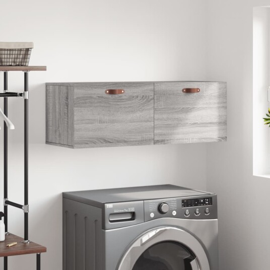  Veggskap grå sonoma 100x36,5x35 cm konstruert tre 8720845949556