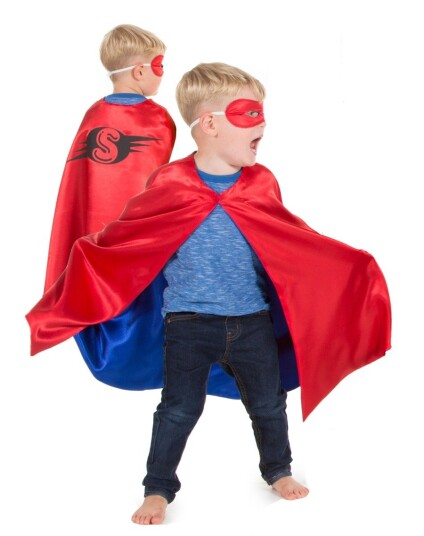 Pretend to Bee Vennbar kappe Rød/blå superhelt 3-7 år